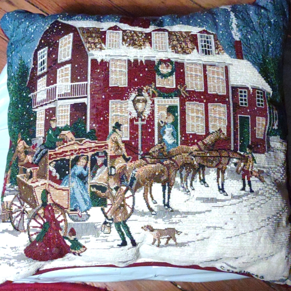 Holiday Toss Pillow Brocade Fabric